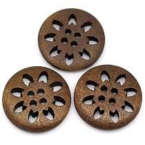 100 Stück Kokosknöpfe Natur – 15 Mm, 2/4 Loch – Holzknöpfe Sortiert, Mit Aufbewahrungsbox
