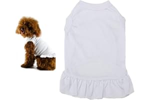 WPCASE Abito per Cani Vestiti per Cani Femmine Estate Vestitini per Cani Taglia Piccola Abito da Sposa Dolce Cucciolo Vestito da Cane per L'Estate White,XL