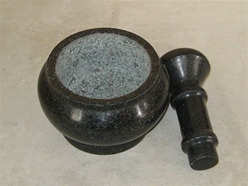 Mörser mit Stößel – Granit – Ø 12 cm – 14 cm hoch – 15X6.4 cm langer Stößel - 2