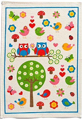 Frühstücksbrettchen 4’er Set Eule + Frotteehandtuch Eule Gratis (bunt + Handtuch) - 6