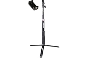 Smatree Aluminium Teleskop-Selfie-Stick Mit Stativständer, Kompatibel Mit GoPro Hero 13/12/11/10/9/8/7/6/5/4/3+/3/Session/Fusion/Hero Max/GoPro Hero 2018/Ricoh Theta/DJI OSMO Action 3 Kamera,Insta 360