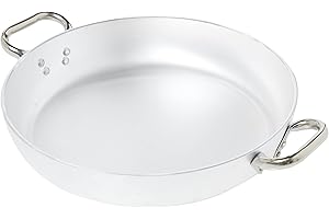 BALDASSARE AGNELLI Pentole Agnelli Linea Alluminio 5 mm Tegame Radiante con Due Maniglie Inox, Argento, 36 cm