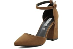 QUEEN HELENA Décolleté Scarpe con Tacco Medio Eleganti a Punta Chiusa con Cinturino Donna ZM6045