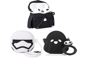(3Pack) Custodia per AirPods 3rd generazione (2022), XMBYGY Silicone AirPods 3 Auricolari Custodia protettiva con simpatico design della pelle divertente, con portachiavi (WTsoldier+BKsoldier+GhostBk)