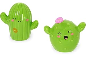 Legami - Set Sale e Pepe in Ceranica,Tema Cactus, in Ceramica Decorati a Mano