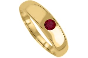 MY GOLD MyGold - Ciondolo ad anello per battesimo (senza catena) in oro giallo con rubino Ø 10 mm, Birthy MOD-01459