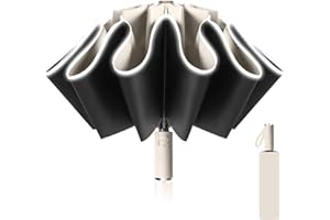 POLIGONO Paraguas Plegable Automático, Paraguas Invertido, Paraguas Plegable Antiviento 10 Varillas para Hombre Mujer, Diámetro 105cm