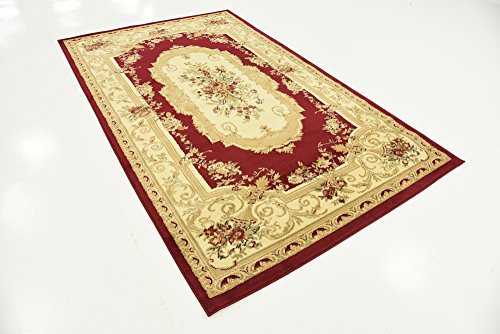 Country Traditional 5-Feet by 8-Feet (5' x 8') Versailles Red Area Rug