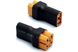 Boladge 2 Piezas Adaptador Paralelo 1-Macho a 2-Hembra Conector Paralelo XT60 para batería RC Lipo