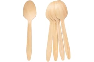 LIFE PLANET 500 Cucchiai In Legno, Posate Biodegradabili e Compostabili, Posate Usa e Getta, Stoviglie 100% Naturali