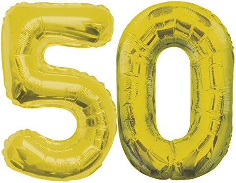 Large Number 50 Foil Balloon approx. 85 CM Gold