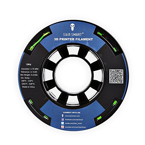SainSmart Kleine Spule 1.75mm TPU Flexible 3D Filament 250g, Maßgenauigkeit +/- 0,05 mm, Shore 95A, Grün - 4