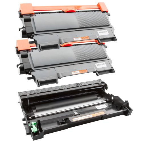 Sparset Trommel & 2 Toner-Patronen XXL PlatinumSerie Schwarz kompatibel für Brother DR-2200 & TN-2010 HL-2130 HL-2132 HL-2135W DCP-7055 DCP-7055W DCP-7057 - 2
