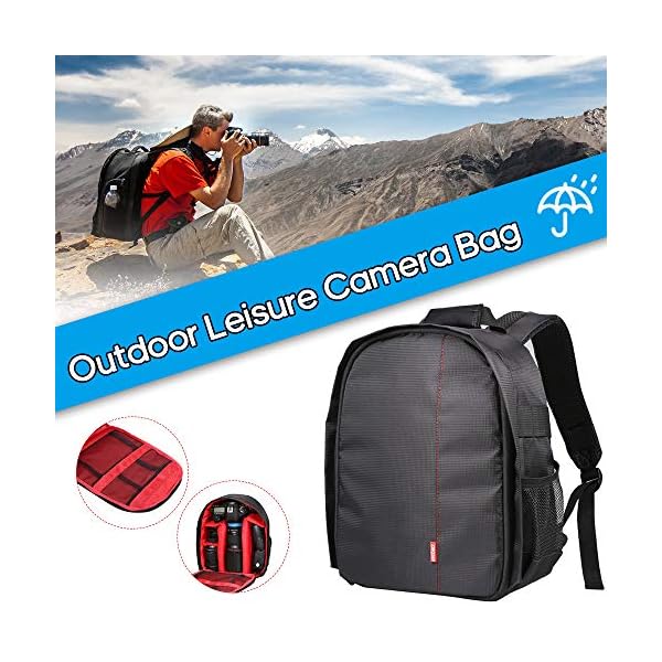 Docooler Mochilas para Cámaras, Mochila fotografia Impermeable con divisores extraíble, Mochila para Camara Reflex… - Image 5