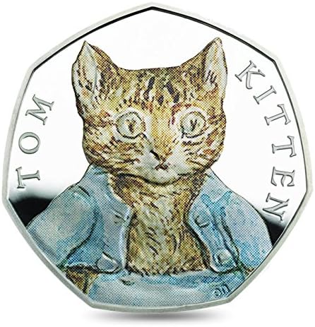 Limited Edition only 30,000 made - Enhanced by colour printing - Tom Kitten 2017 UK 50p Silver Proof Coin