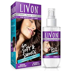 Livon Hair Serum for Dry and Rough Hair | 24-hour frizz-free Smoothness | with Moroccan Argan Oil & Vitamin E | 50 ml