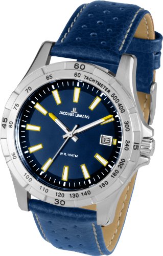 Jacques Lemans Herren-Armbanduhr XL Montreal Analog Quarz Leder 1-1790C Jacques Lemans Herren-Armbanduhr XL Montreal Analog Quarz Leder 1-1790C