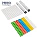Produktbild PENNX [20 Stück] Tafelkreide, ungiftige staubfreie Kreide, 12 Weiße und 8 farbige Kreidestücke. (4 Farben, 2 Stücke pro Farbe) Zusätzlich sind zwei Kreidehalter für Schule oder Büro enthalten