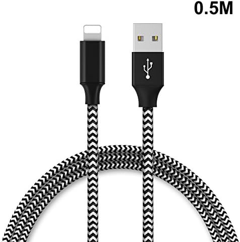 iPhone Charger USB to Lightning Cable 0.5M/1.6ft QGhappy [Apple MFi Certified]，Faster charge, more durable quality high-level Nylon Braided cable for Apple iPhone X / 8 / 8 Plus / 7 / 7 Plus / 6S / 6S Plus / 5 / 5S / 5C / SE, iPad Pro / Air / Mini, iPod Touch 5/6