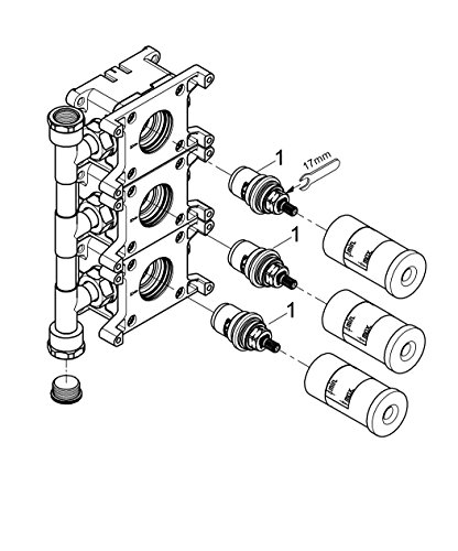 GROHE Einbaubox Grohtherm F 35031 für 3-fach UP- Ventil Fertigmontageset - 3