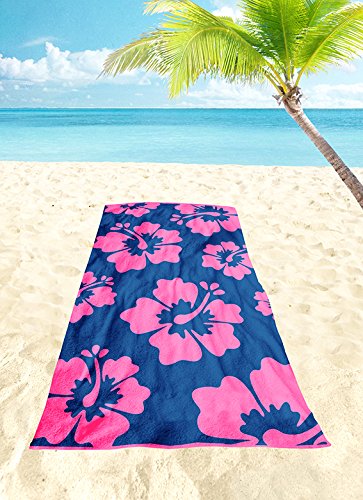 Strandtuch „Pink Hibiscus“ 90x180cm - 3
