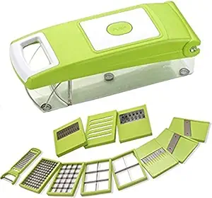 Moxie 12 in 1 Vegetable Cutter - Chopper, Grater, Slicer Dicer, Peeler - All in One (Green)