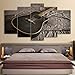 Produktbild WZYWLH Wandkunst Bilder Home Decoration Poster Rahmen HD Gedruckt 5 Panel Schwarz Gitarre Landschaft Moderne Malerei Auf Leinwand Wohnzimmer,20x35 20x45 20x55cm