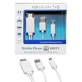cable hdmi para note 3 Espejo tu Samsung Galaxy S5, S4, S3, Note 3, Note 2 Mega Tab 3 8.0/10.1, Tab Pro, Note 8, Nota Pro a través de la salida HDMI estándar en un televisor compatible.