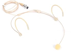 JTLAU Beige Headworn Microphones,Daul Ear Hook Microphone,Condenser Headset Mics Compatible with Shure Microphone Wireless Systems,Ideal for Lectures,actors,Theater,Podcasts