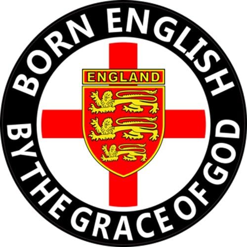 "Born English" St George Cross Round England Car Sticker Decal