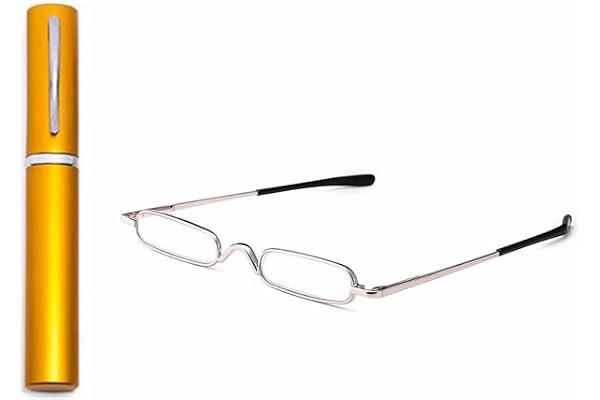superior ZRL® 2 Pack Femmes hommes mini compact poids léger en métal de lecture lunettes lecteur w/portable Pocket clip aluminium case