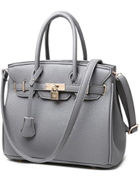 Greeniris Damen PU Leder Handtasche Damen Totes Henkeltaschen Kordelzug Schultertaschen Tasche