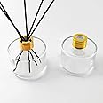 TMAX Scents Empty Reed Diffuser Bottle - Clear Glass with Gold Cap and 4 Sticks 120ml - Perfect for DIY Fragrance Aromatherapy - Handcrafted Refillable Jar - Home Decor (1ps)