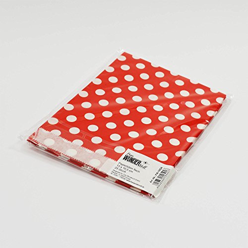 25 Frau Wundervoll Papiertüten – rot, weiße Punkte – / Geschenktüten / Candy Paper Bags - 6