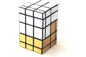 Yealvin Cubo de espejo unido, cubo de espejo unido de 3 x 3 pulgadas, cubo giratorio de 3 x 3 bloques, rompecabezas de juguete (calcomanía dorada y plateada)