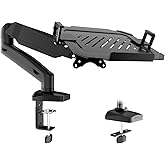 PUTORSEN Monitor Arm mit Laptopablage für 17 bis 32 Zoll LCD LED Bildschirm & bis zu 17 Zoll Notebook, Vollständig Verstellba