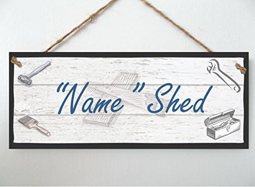 Personalised Decorative Wooden Plaque, Sign, Wall Hanging. "Shed - Tools"