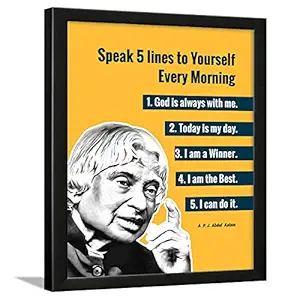 Chaka Chaundh - motivational quotes Abdul kalam photo frames for wall (34 x 27 x 4 cm, Yellow)