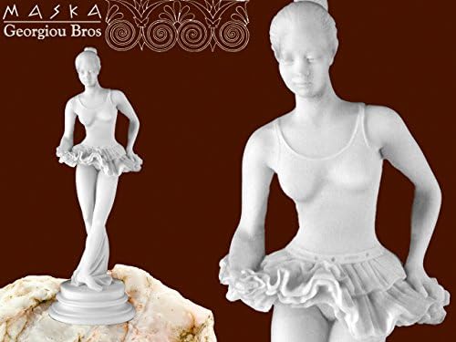 Ballerina Dancer Tänzer Ballerine Ballerino Danseur Bailarina BailarÃn Skulptur Figuren aus Alabaster / figurine sculpture / escultura de estatuilla 23cm weiß white Alabaster MASKA Georgiu Bros Collection, Greece 395-0509