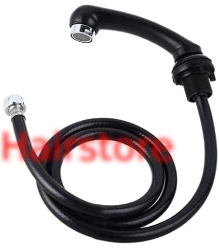 Rubinetto Miscelatore Per Parrucchieri - Con Tubi Lunghi 150cm, Montaggio Semplice, Nero - Foto 5