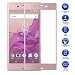 Produktbild MaxKu Sony Xperia XZ1 Panzerglas Schutzfolie, Full-Cover HD Displayschutzfolie 3D Vollbild Panzerglasfolie 9H Tempered Glass Hartglas, Glasfolie Handy Schutzglas Schutzfolie für Sony Xperia XZ1, Rosa