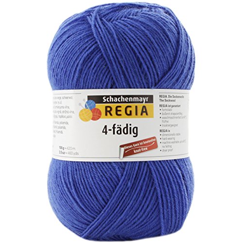 Warme kratzfreie Sockenwolle für wolligwarme Füße! Schachenmayr Regia Uni in electric blue (Fb 6615) Strapazierfähiges Sockengarn für warme Wollsocken pflegeleichte kratzfreie Wolle für handgestrickte Strümpfe