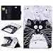 Produktbild HB-Int Samsung Galaxy Tab A 10.1 SM-P580 P585 Hülle Leder PU Lederhülle Bookstyle Wallet Flip Case Cover PU Brieftasche Handyhülle mit Card Slot Backcover Klapptasche Ledertasche Folio Magnetverschluss Schutzhülle Zurück Stand Function Anti-kratzfeste Tasche für Samsung Tab A 10.1 SM-P580 - Katze