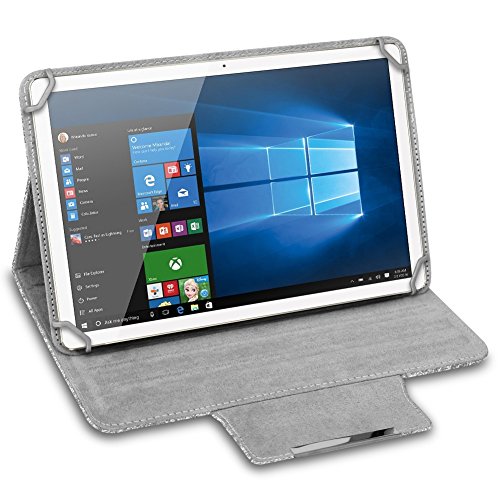 Robuste Filz Hülle für Ihr 9.7 – 10.1 Zoll Tablet aus hochwertigem Kunstleder mit umweltfreundlichem Filz Farbe Grau designt praktischer Standfunktion kombiniert Schutz und Design Schutztasche Stand Tasche Cover Case von NAUC - 2
