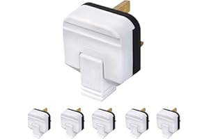 5X BG PERMAPLUG Heavy Duty Hard Rubber Composite 3 Pin 13A Fused Plug White