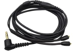 Janjunsi MMCX Replacement Headphone Cable Compatible with Shure SE535/SE215/SE425/SE315/SE846/UE900/W40 - Audio Upgrade Cord (3.5MM Plug, Gold MMCX Connectors)