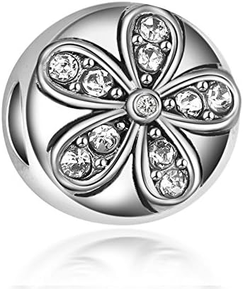 WAYA Silver Charm Flower Synthetic Crystal Beads For Pendant Necklace Bracelets Bangle Chain Jewelry