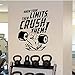 Produktbild 49.9X65Cm Motivational Gym Art Sticker Know Your Limits Them Crush Them Pvc Gym Room Wall Decor