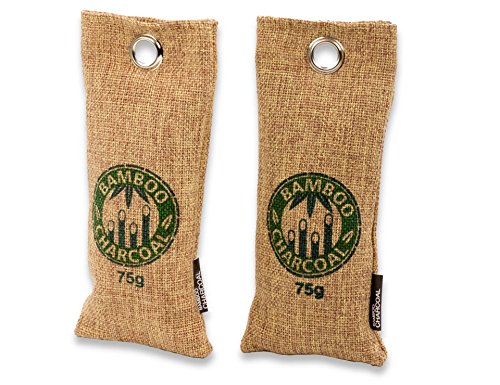 Preisvergleich Produktbild Natürlicher Bambus Lufterfrischer mit Aktivkohle – KochWunder Wunderkissen – Luftreiniger für Wohnzimmer, Küche, Schlafzimmer, Bad & Auto uvm.-Schadstofffrei und 100 % biologisch abbaubar- 2x75g braun
