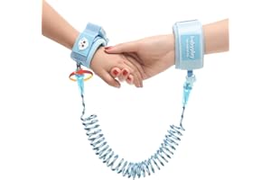 TONJIN Anti Lost Belt/Locked Anti-Lost Child Safety Wrist Link, 360 Degree Rotating Joint Reflective Children Wrist Reins Safety Adjustable 1.5M Toddler Wrist Strap for Walking(Blue)